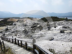 The landscape of Osorezan (Mount Osore, é’æ£®æå±±) in Aomori, JAPAN
